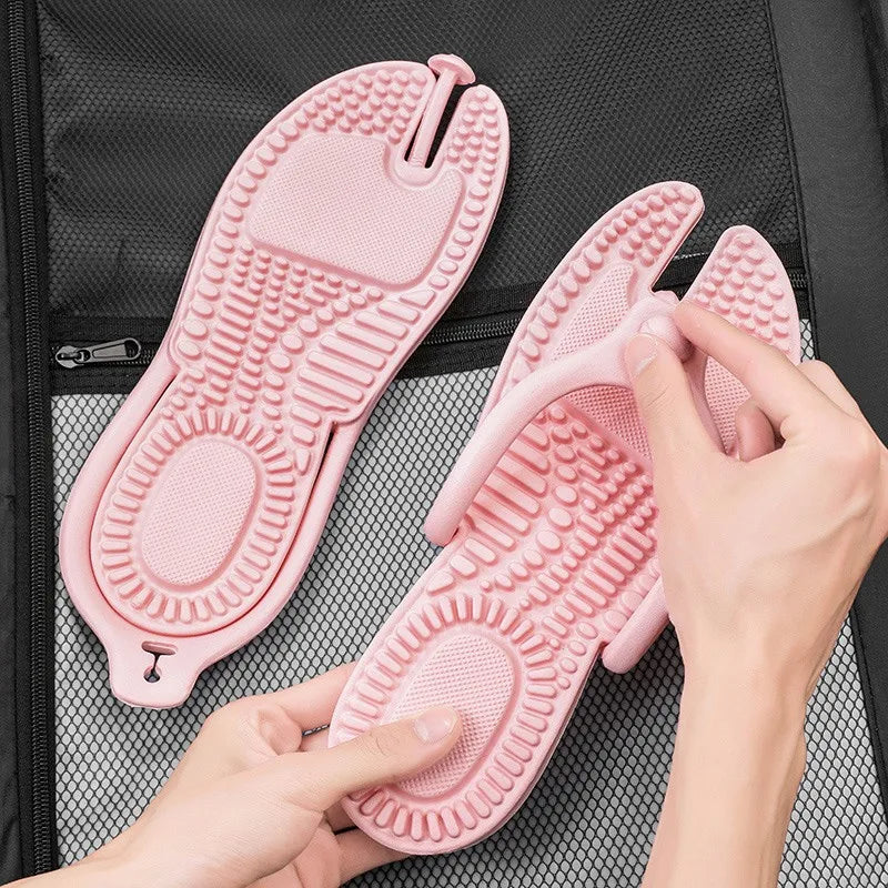 Men And women Cloud Slippers 39 Eva Foldable Travel Hotel Massage Flip Flops Summer Shose Happy Flops Bathroom Shoes Dames 2024