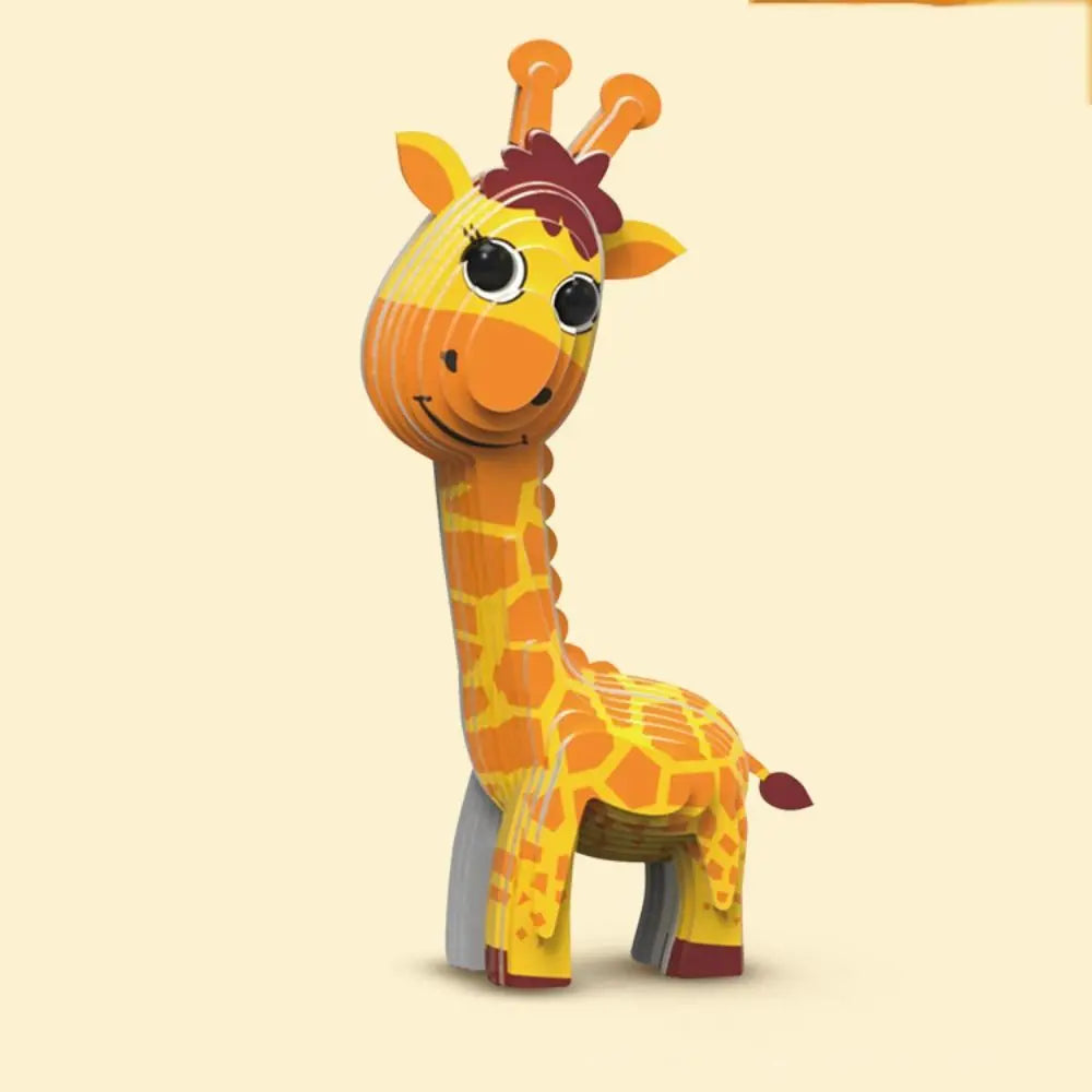 Giraffe 3D Paper Puzzle Animal Model Toy Puzzle Paper 3D Stereo Puzzle 3D Animal Model Animal 3D Paper Puzzle Toy Kids Toys