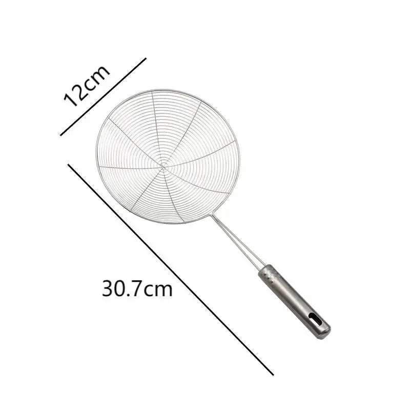 &1PC Stainless Steel Strainer Ladle Skimmer Oval Fine Mesh Oil Pot Strainers Home Kitchen Tools Strainer Oil Skim Grease Foam