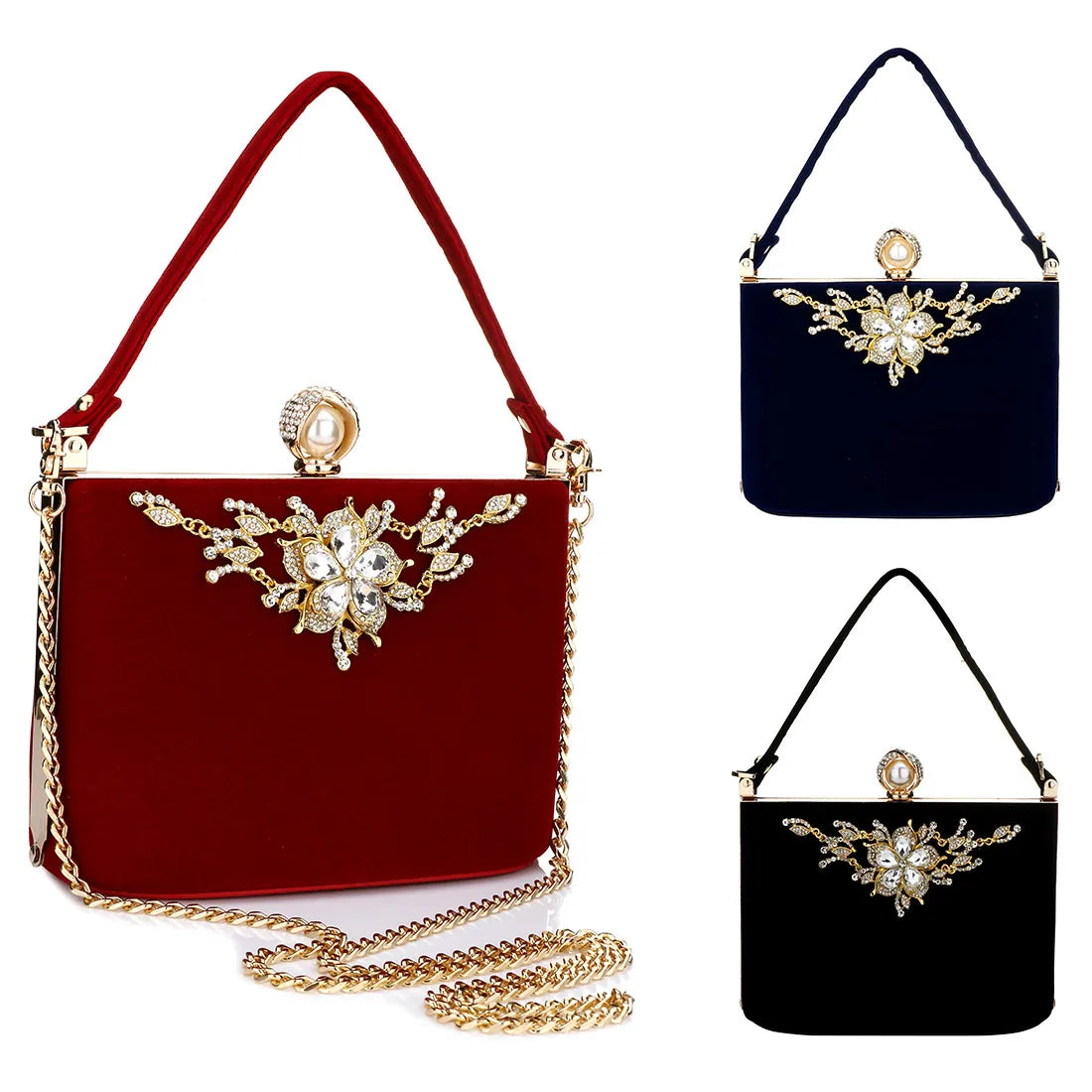 Crystal Clutches Bag Party purse Women Evening Bags Handbag crossbody messenger bags wedding Purse Fashion Designer Chain