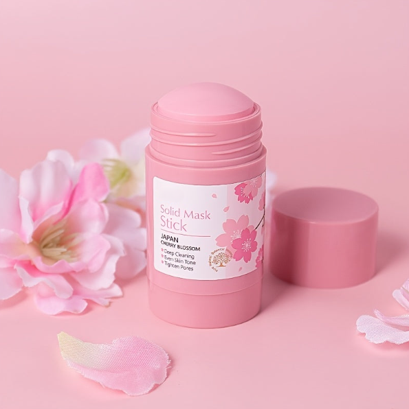 Cherry Blossom Tiefenreinigender Schlamm-Maskenstift, verfeinert die Poren, gleicht den Hautton aus, reguliert den Talghaushalt, einfach aufzutragen, saubere Gesichtsmaske für glatte Haut