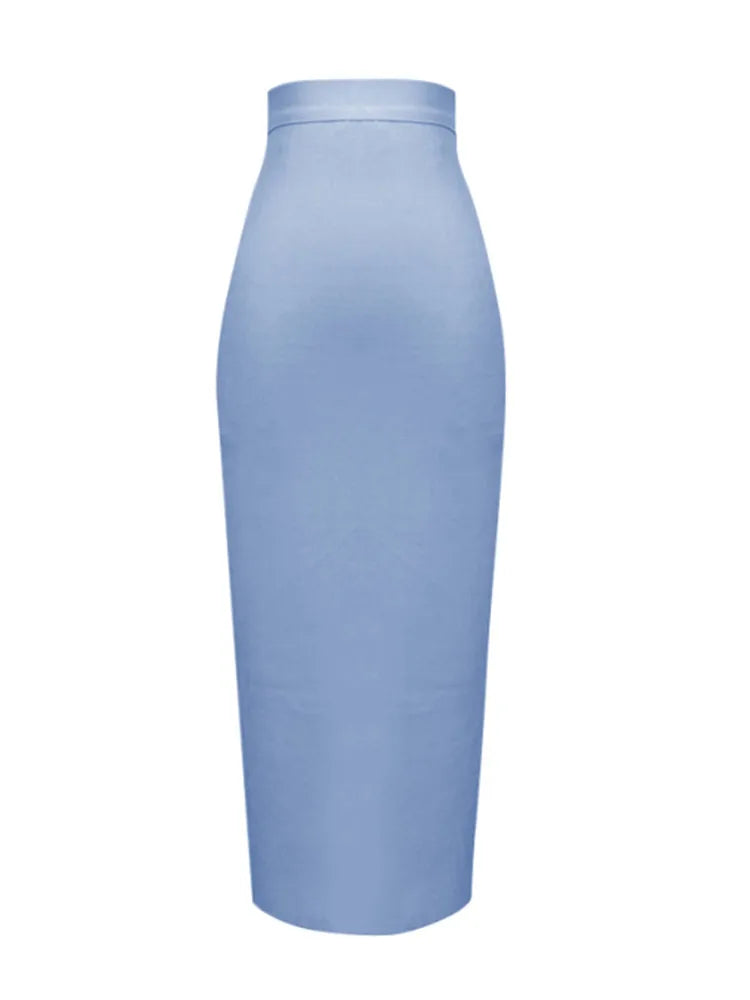 New Fashion 13 ColorsKnee Length Bandage Skirt Women Elastic Summer Pencil Skirts