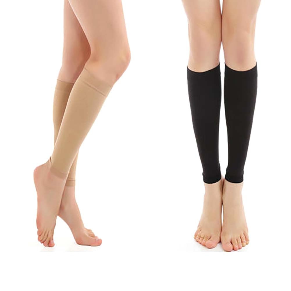 1Pair Varicose Vein Fatigue Relief Leg Warmer Compression Calf Sleeve Sock Long Stocking Elastic Leg Support Leg Shin Sock