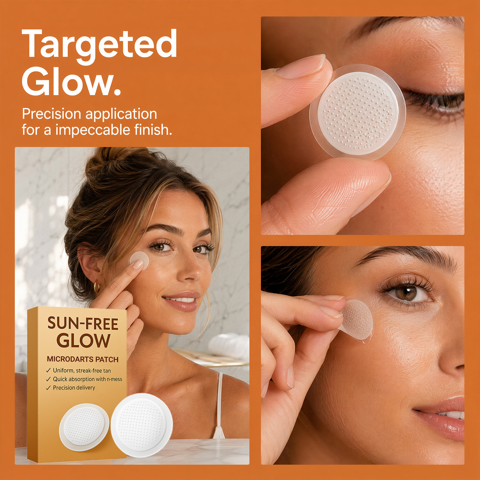 Celestvéra Tanning Microdarts Patches, Sun Free Glow Microdarts Patch, Self Tanning Patches, Tanning Patch for Face & Body Deep Hydration & Golden Bronze for All Skin Types