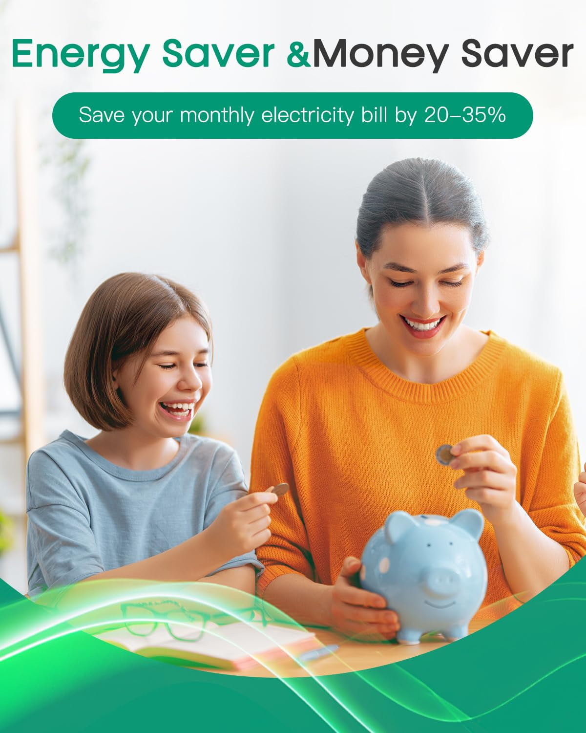 Electricity Saving Box, Smart Plug-in Energy Saver for Home & Office, Reduce Electric Bill, Surge Protector, 90V-250V（1PC）