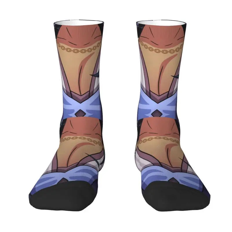 Tartaglia Childe Genshin Impact Men Women Crew Socks Unisex Fun 3D Print Anime Game Dress Socks