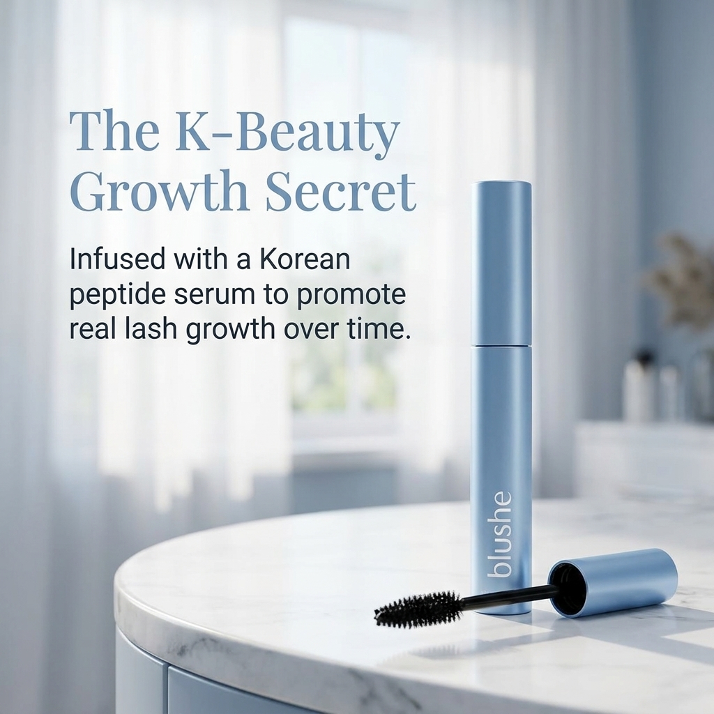 Blushe Mascara With Growth Serum, Blush Korean Mascara Growth Serum, Korean Mascara, Lash Enhancement