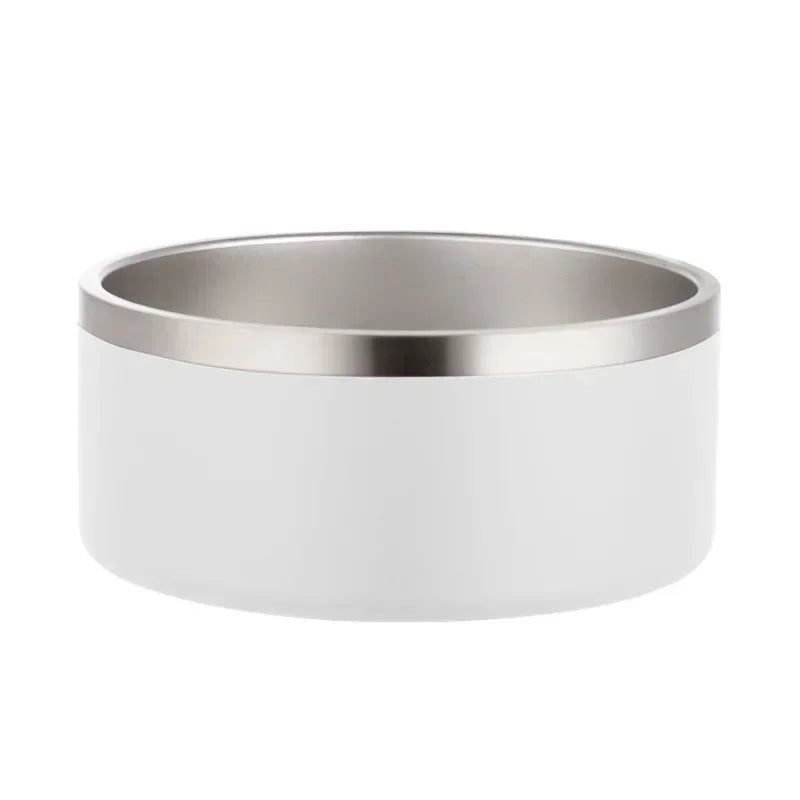 64oz Stainless Steel Round Dogl Cat Bowl Double Vacuum Feeding Pet Bowl Large Capacity Dog Food Water Bowl Dog Accessories Puppy