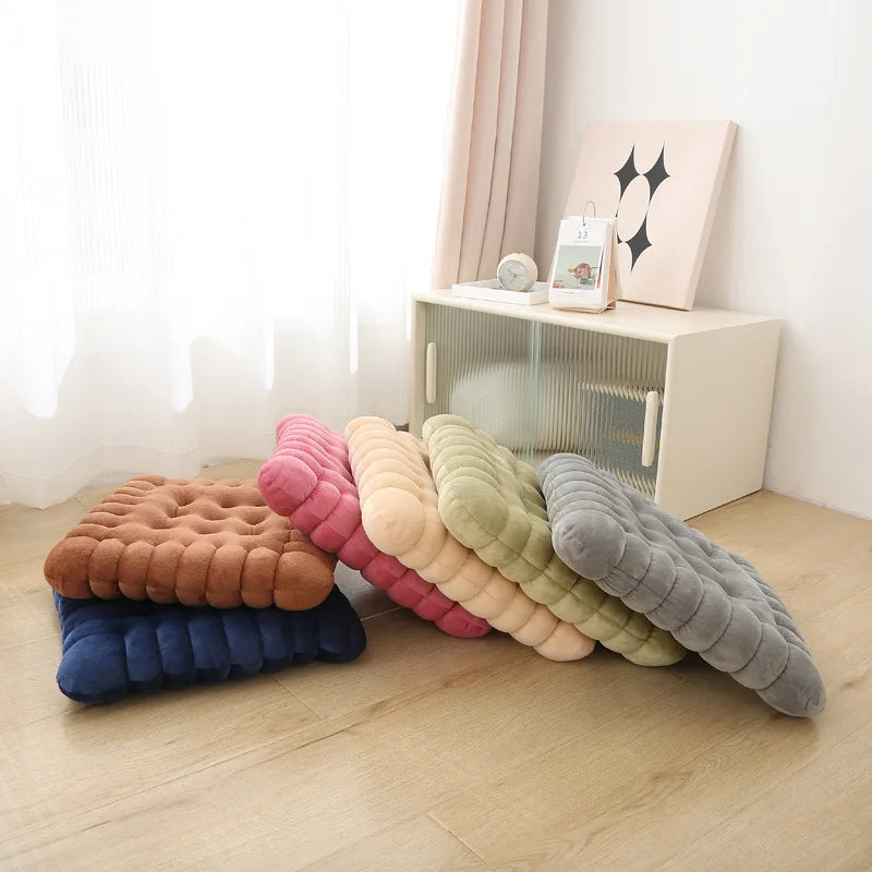 Thickened Cushion with Cushion and Biscuit Long Sitting Cushion Tatami Mat Practical Floor Mat for Homestays Rectangular Cushion