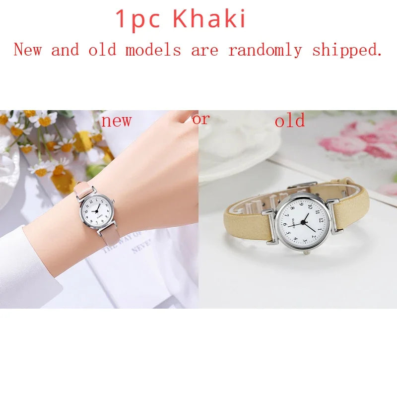 Simple Women Watches Small Dial Quartz Wristwatches Popular Girls Watches Reloj Round Leather Clock Gift Часы Женские Наручные