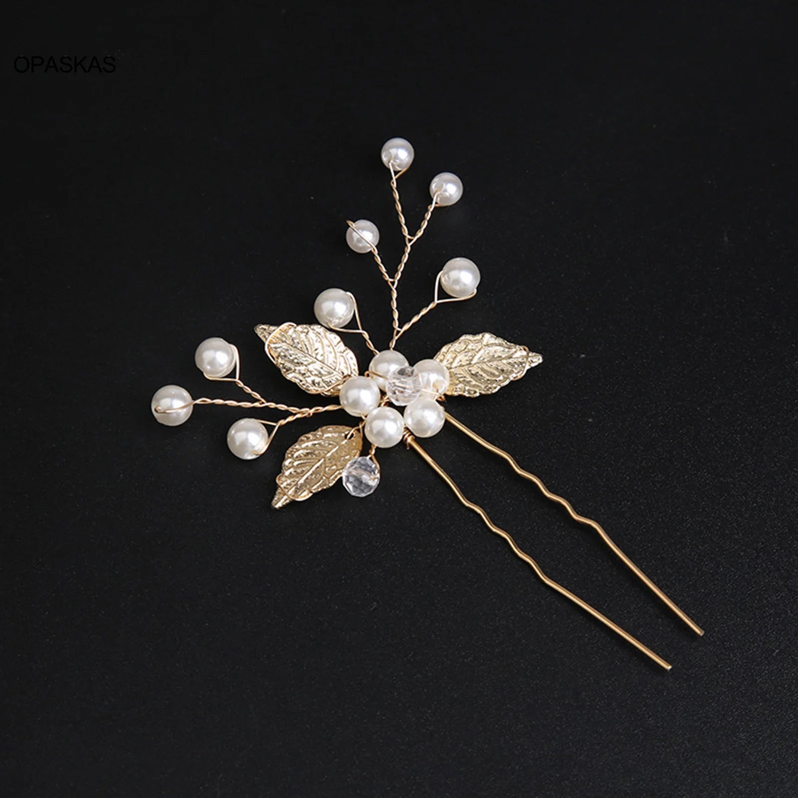 Pearl Flower Hairpin Side Comb Sets Wedding Hair Accessories Leaf Shaped Tiaras Bride Insert Hair Clip Jewelry Fashion Headwear