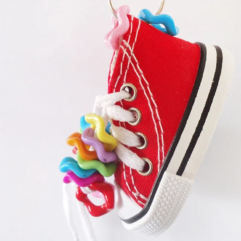 Mini Canvas Shoes Parrot Bird Toys Pet Bird Shoe Cage Decoration Standing Climbing Toy Parrot Bird Cage Pet Shoes Parrot Toys