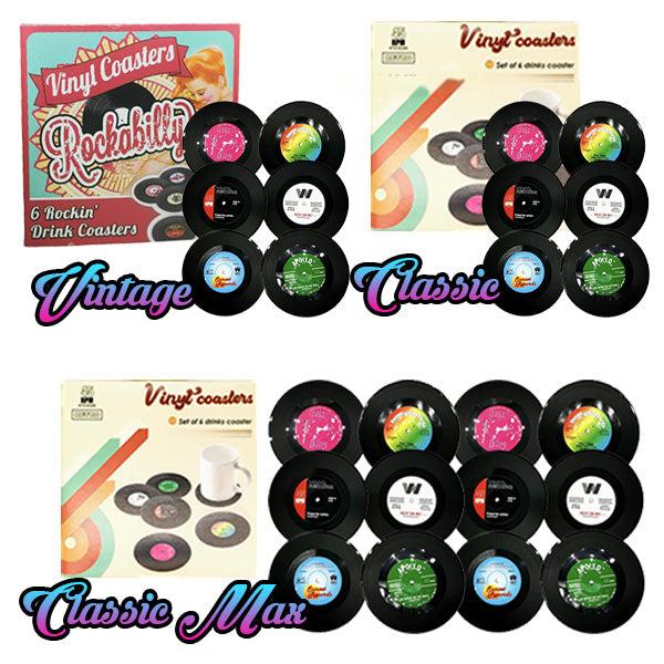 Retro CD Record Coasters Cup Mat Set (6-12PCS)