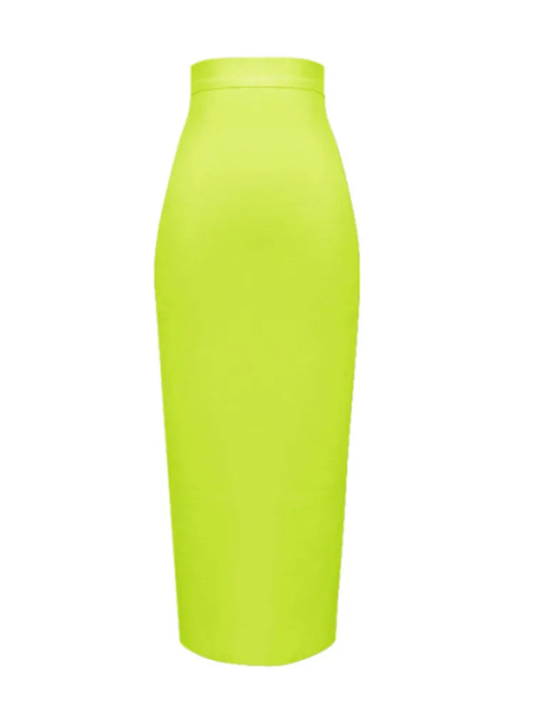 New Fashion 13 ColorsKnee Length Bandage Skirt Women Elastic Summer Pencil Skirts