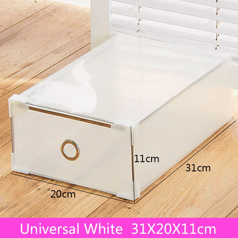 5pc Transparent shoe box storage shoe boxes thickened dustproof storage box shoes organizer superimposedcombination shoe cabinet