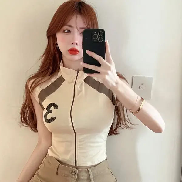 Woman T Shirt Coquette Clothes Sexy Crop Top Graphic Polo Neck Women Women's Clothing Trend 2024 New Korean Popular Sales Summer