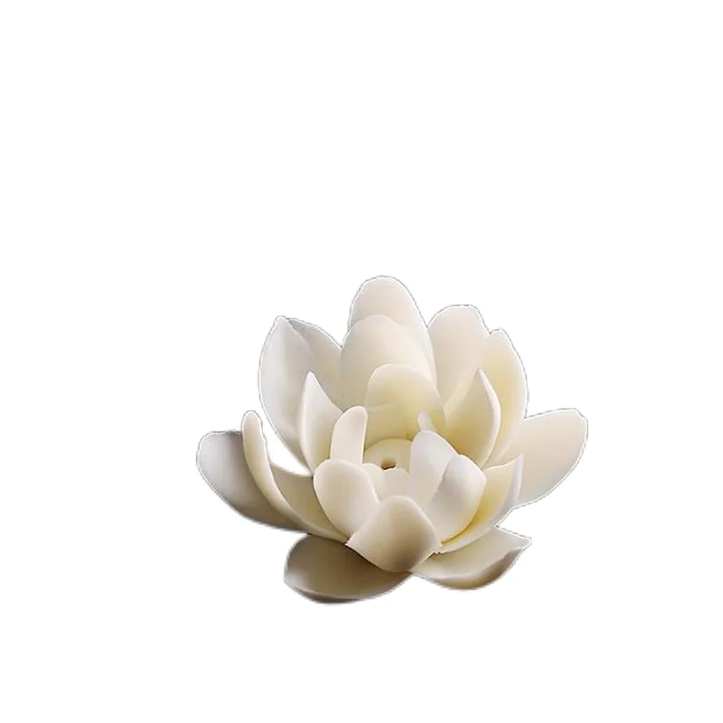 Ceramic White Lotus Incense Burner Home Decor Incense Stick Holder Aromatherapy