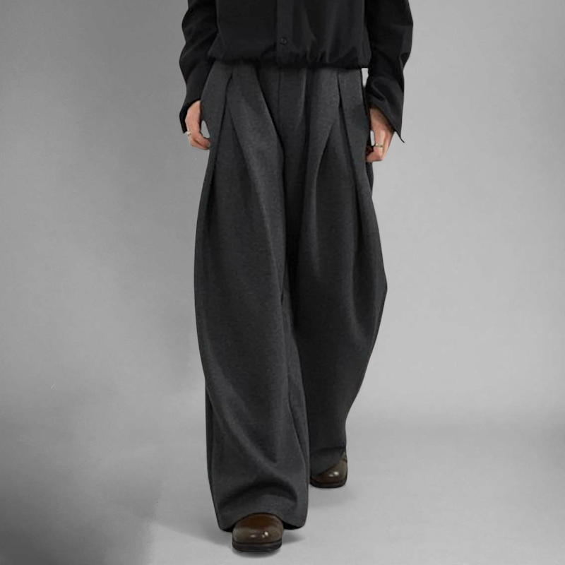 Inverted pleat wide leg jogger