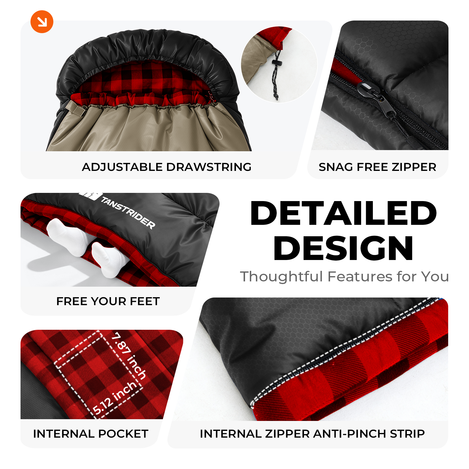 Hooded single-person flannel Plain sleeping bag