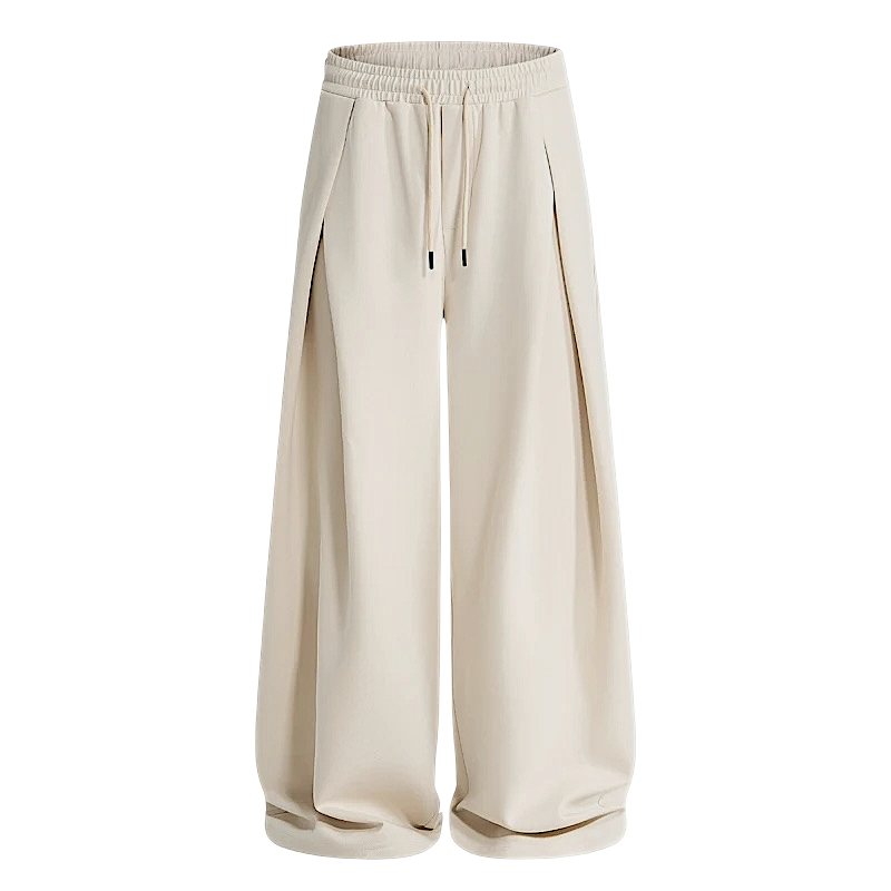 Inverted pleat wide leg jogger