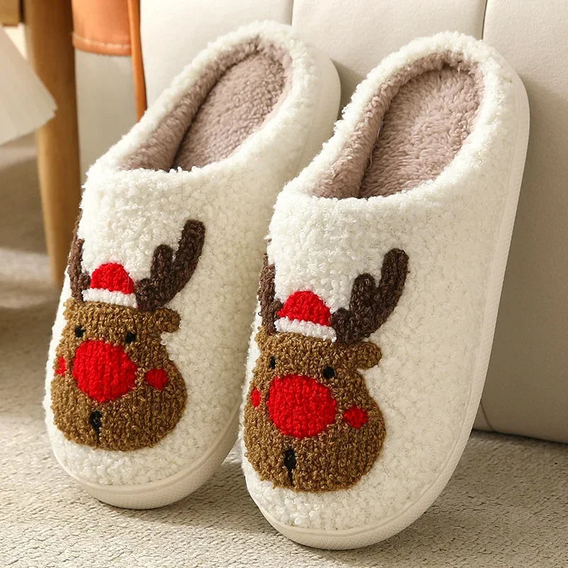 Women Fluffy Fur Plush Slippers Blue Evil eyes Women's Home Slippers Funny Cute Slippers Non Slip Winter Shoes for Women Men