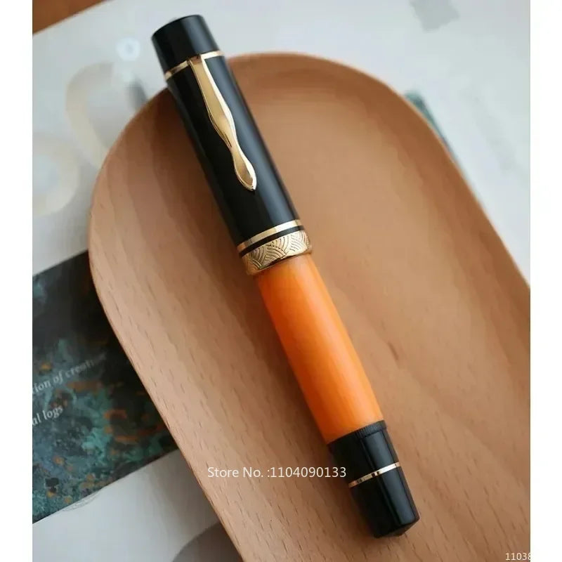 P139 Large Piston Fountain Pen No.6/8 EF/F/M Nib Retro Hard Rubber Ink Pen Luxury Office Stationery Business Writing Gift