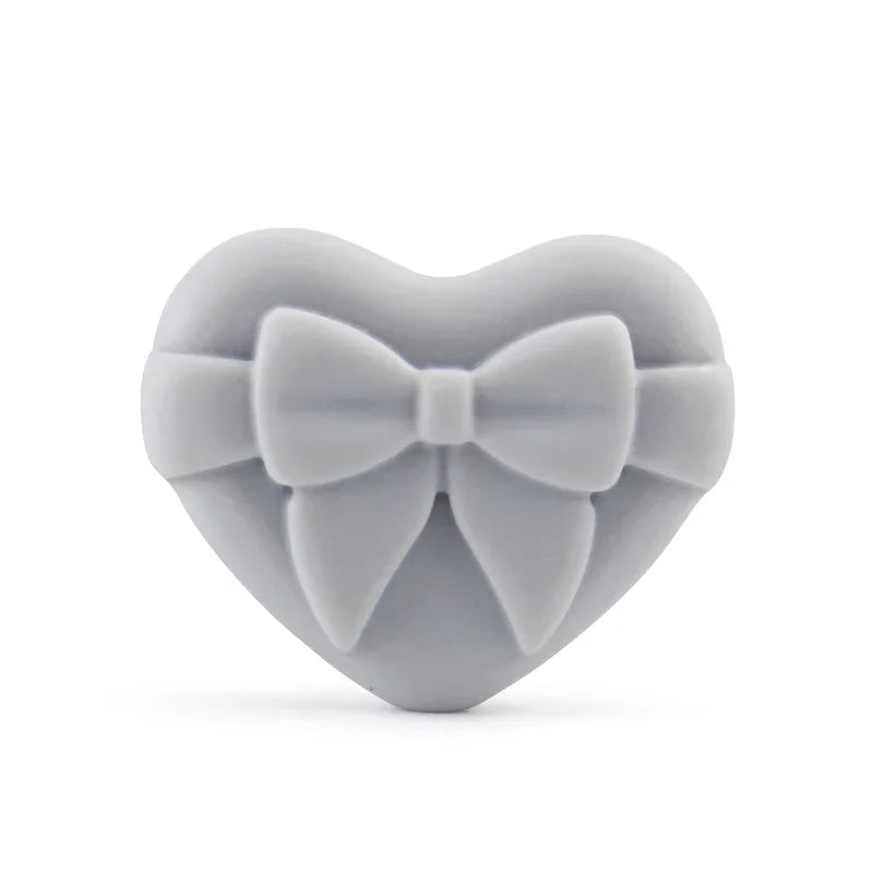 10pcs Silicone Beads Heart Bow Shape Accessories Silicone Holder Clip  Pen Decor Chain Making Focal Accessories Jewelry