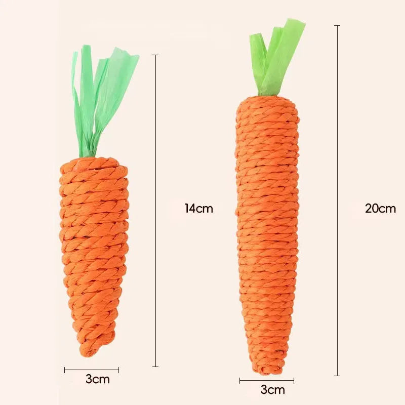 Carrot Cat Toys Pet Toys Durable Paper Rope Woven Puppy Chew Toys for Cats Molar Cleaning Teeth Pet Supplies Cat Accessories