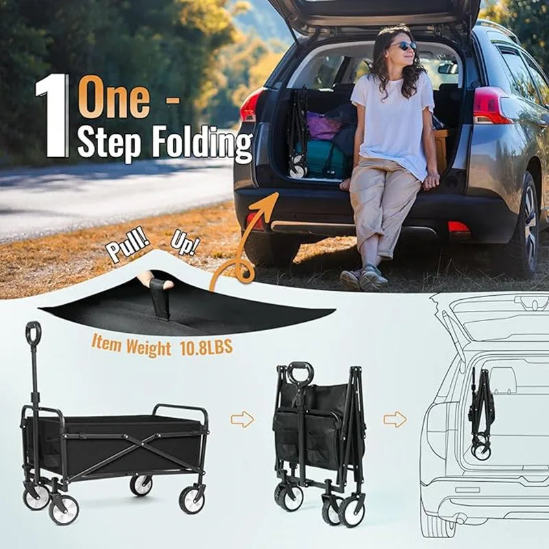 Foldable Portable Outdoor Pull Rod Camp Small Trailer