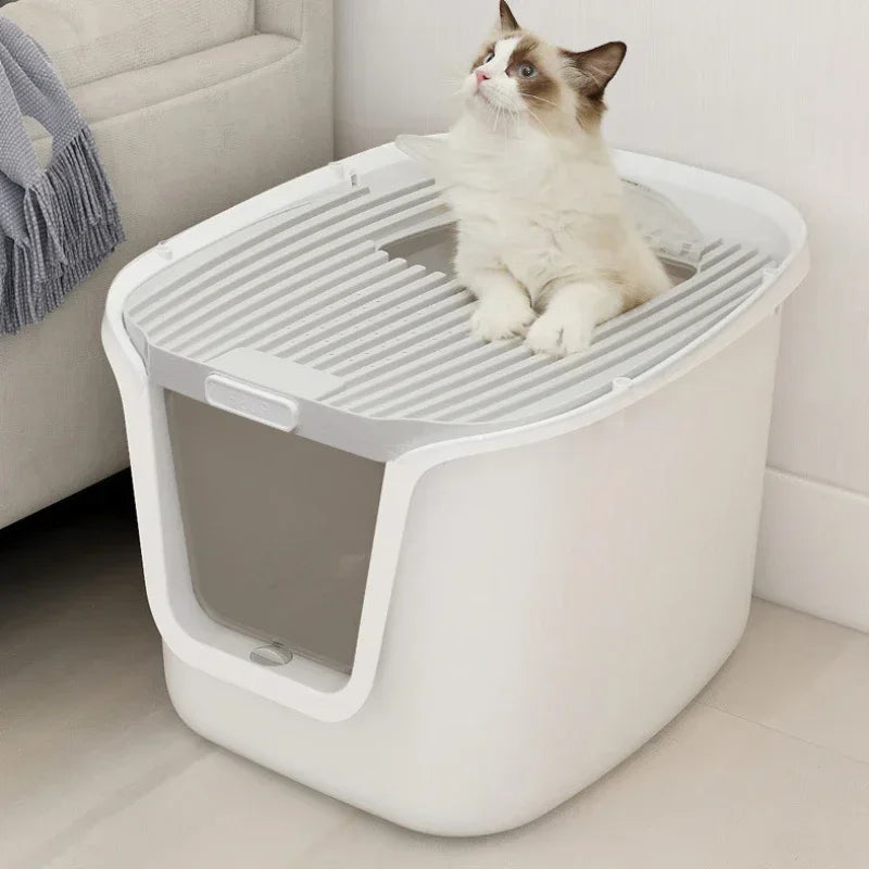 High Value Cat Litter Box Super Large Space Cat Toilet Lift Cover Clean Cats' Sandbox Multi-directional Access Litter Cat Box