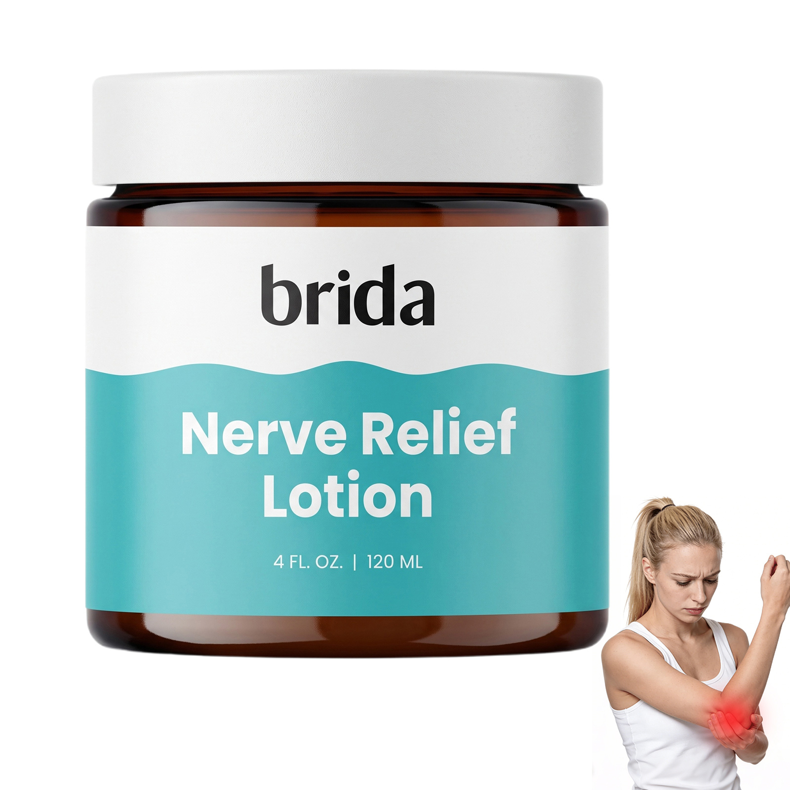 Brida Nerve Relief Lotion, Professional Magnesium Cream 120ml, Brida Neuropathy Cream, with Arnica Montana, Magnesium, Natural Plant Ingredients, for All Skin Types