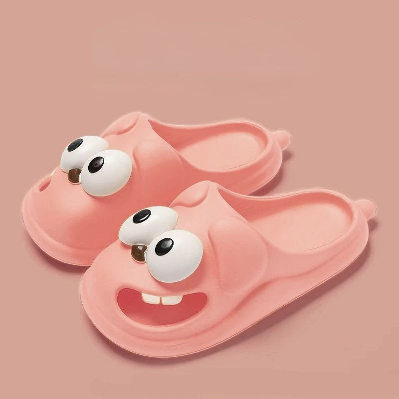 Tongue Kiss Slippers Big Eye Dog Slippers,Cute Funny Big Eye Dog Fun Cartoon Package Head Eva Slippers For Women