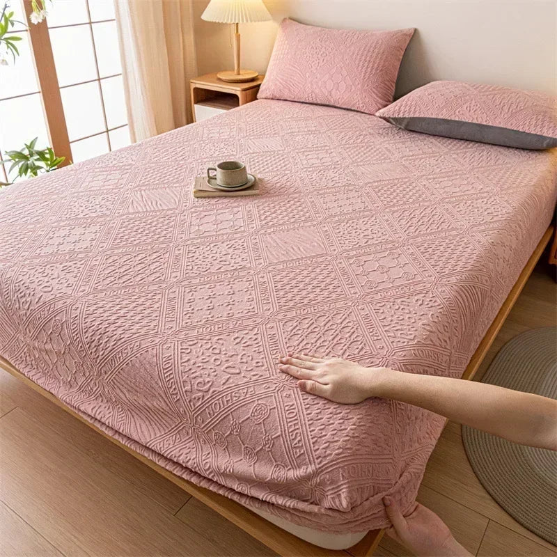 Pure cotton bedsheet single piece protective cover dust cover with raised student cotton plaid   1003