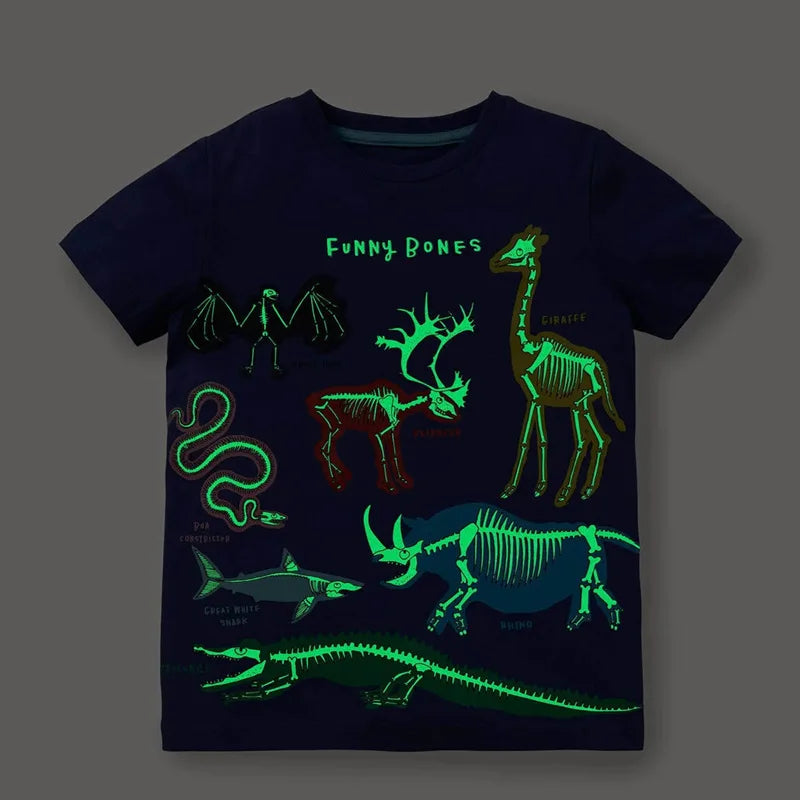 Children Luminous T-Shirts Kids Boy's Long Sleeved T Shirt Autumn Spring Fashion Boy Planet Tees Infant Boy's Clothing