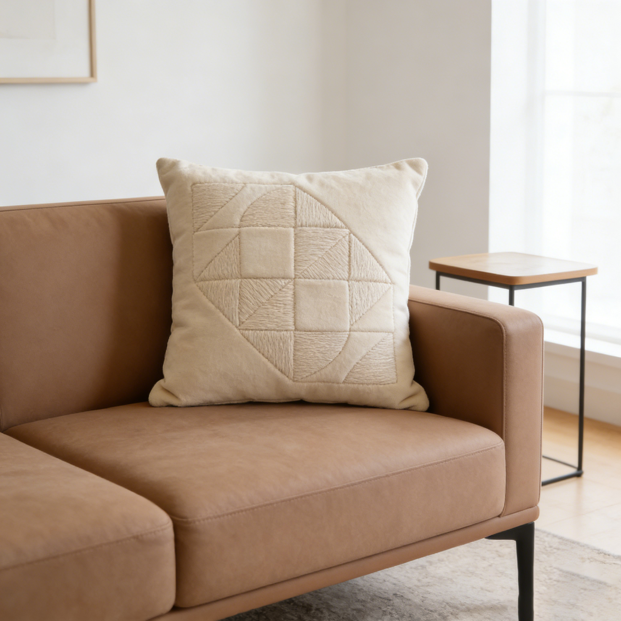 Textured Geometric Throw Pillow