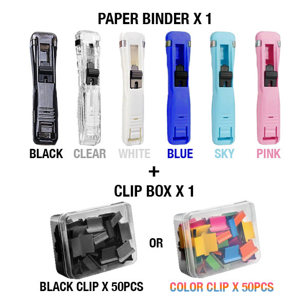 Staple-free Paper Binding Clip Kit