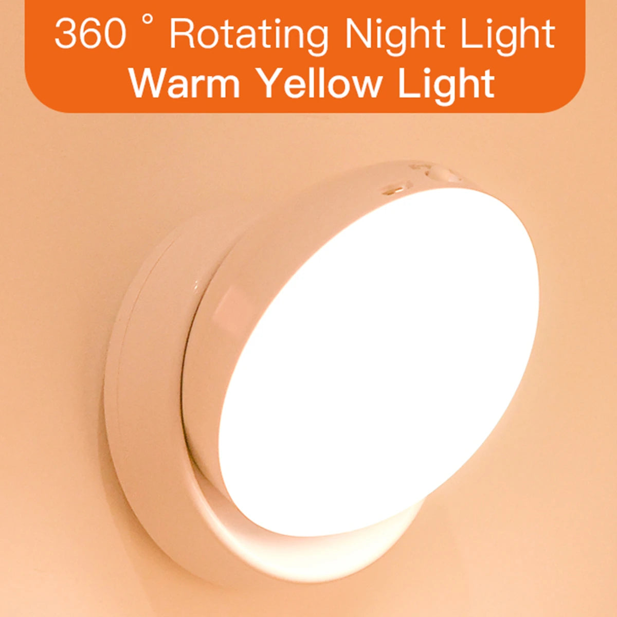 Motion Sensor Night Light 360° Rotating LED Night Light Cabinet Light Portable Battery Night Light For Bedroom Hallway Kitchen