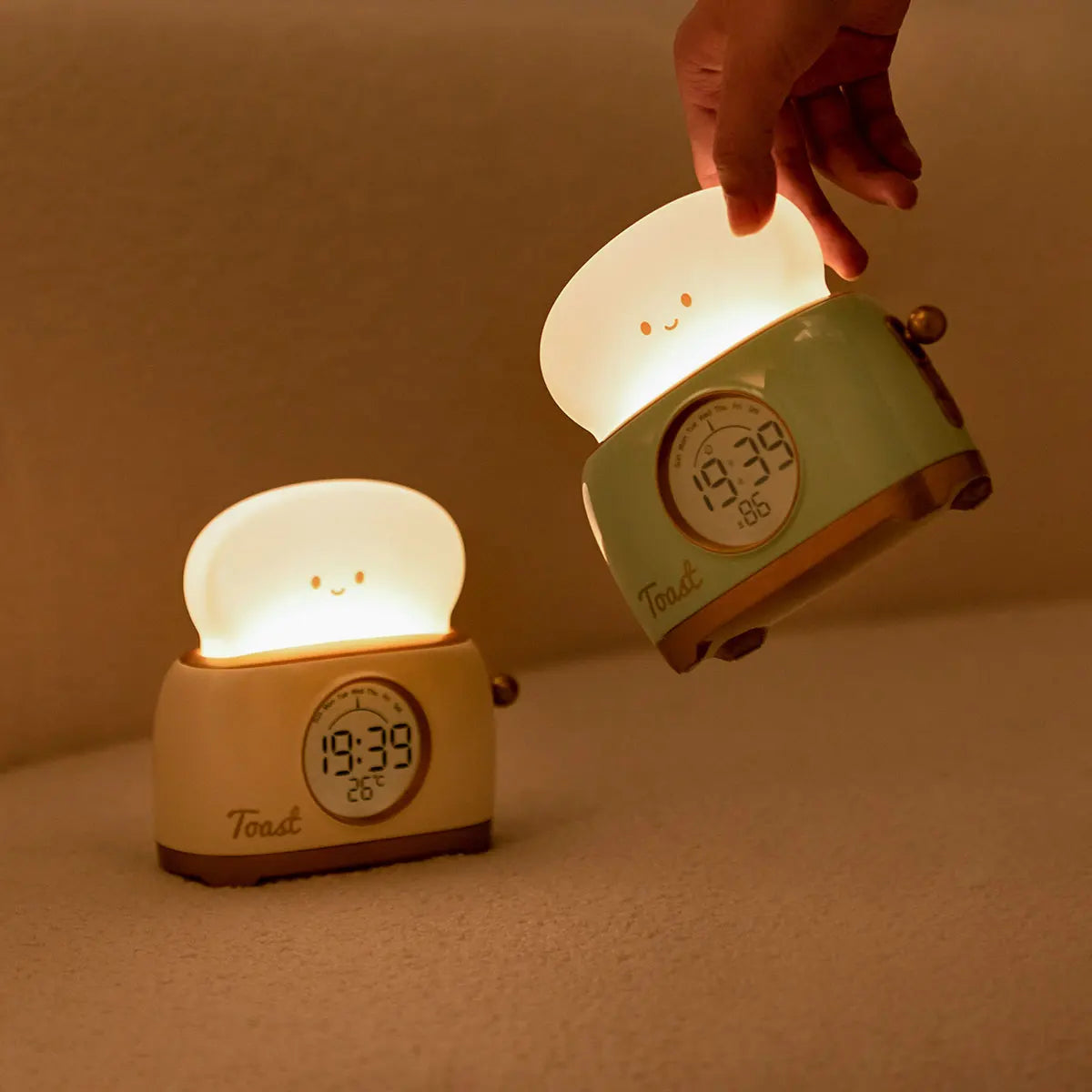 Night Lights Alarm Clock Wake Up LED Nightlight Creative Bedsides Desk Lamp Indoor Lighting Timing USB Dimmable Light Kids Gifts