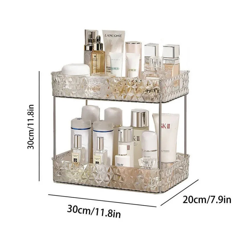 &Bathroom Organizer Shelf Acrylic Makeup Storage Rack Large Capacity Skincare Cosmetic Liptick Home Kitchen Desktop Holder