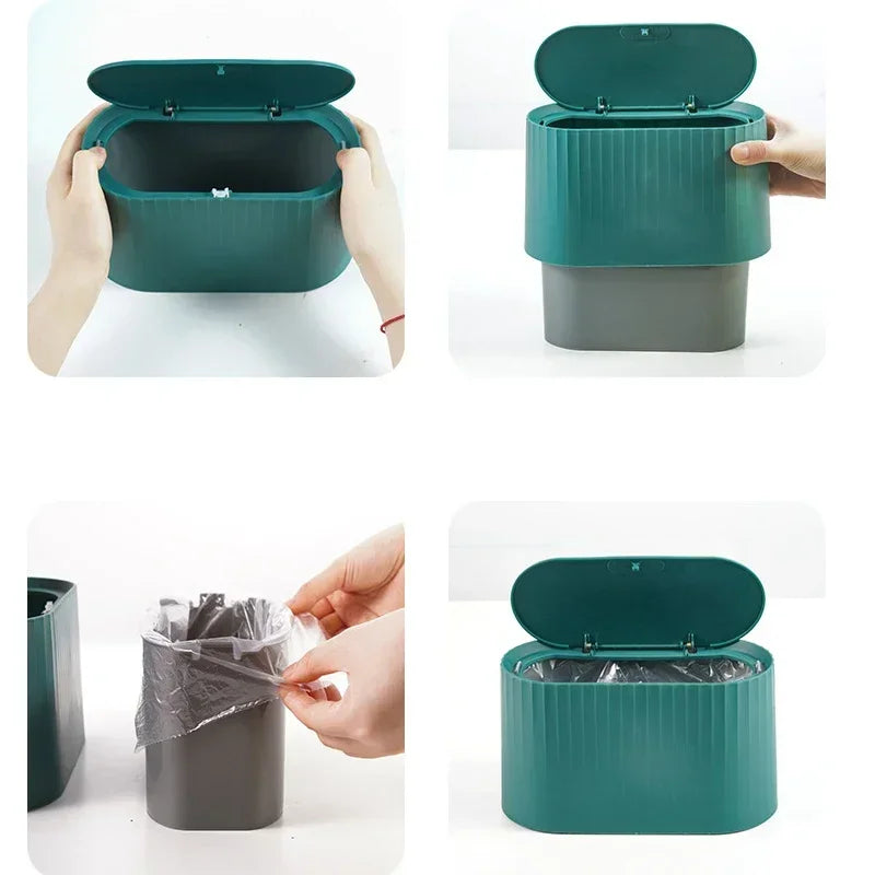 Mini trash can Small Waste Bin Desktop Garbage Basket Home dressing table Trash Can Office Supplies Dustbins Sundries Barrel Box