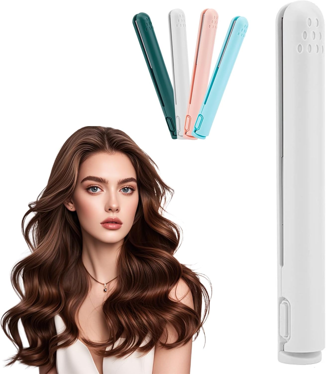 Mini Dual-Purpose Curling Iron, 2025 New 2 in 1 Mini Curling Wand & Flat Iron Hair Straightener, Travel Curling Wand for Women and Men, Small Curling Iron for All Hair Types