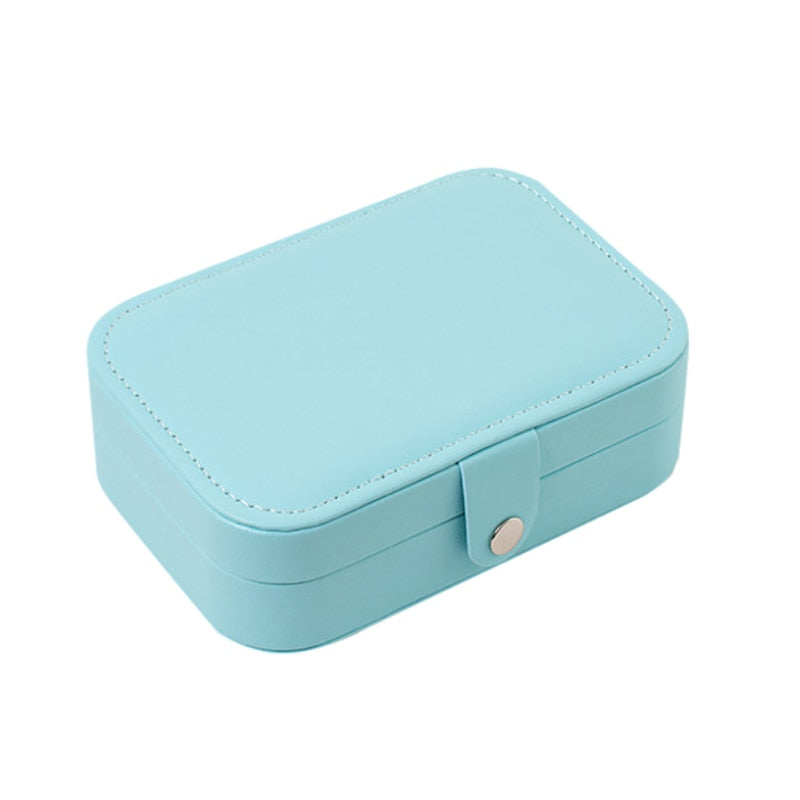 Protable Leather Jewelry Storage Box Earrings Ring Necklace Case Jewel Packaging Travel Cosmetics Beauty Organizer Container Box