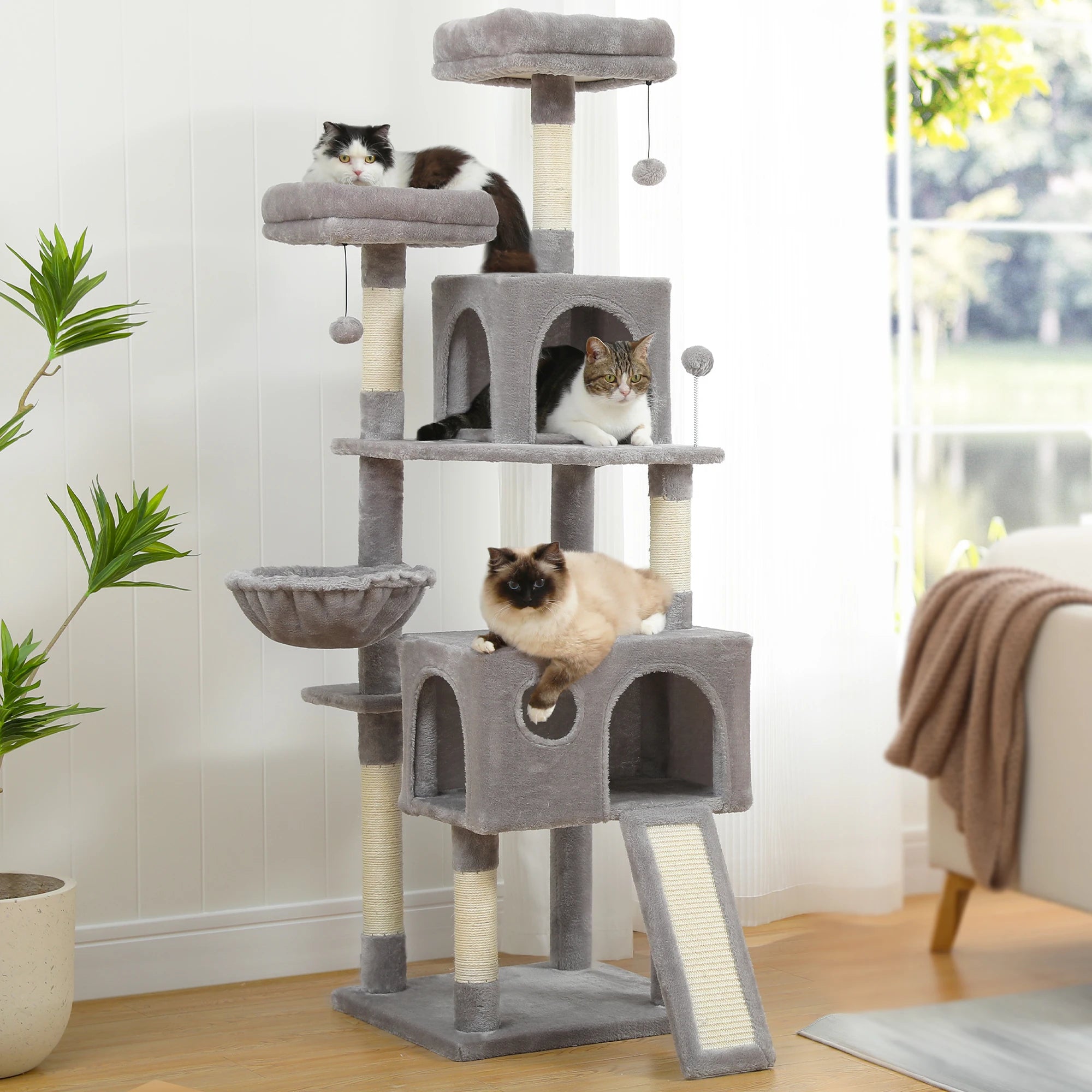 Multi-Level Cat Tree For Cats With Cozy Perches Stable Cat Climbing Frame Cat Scratch Board Toys Cat Furniture