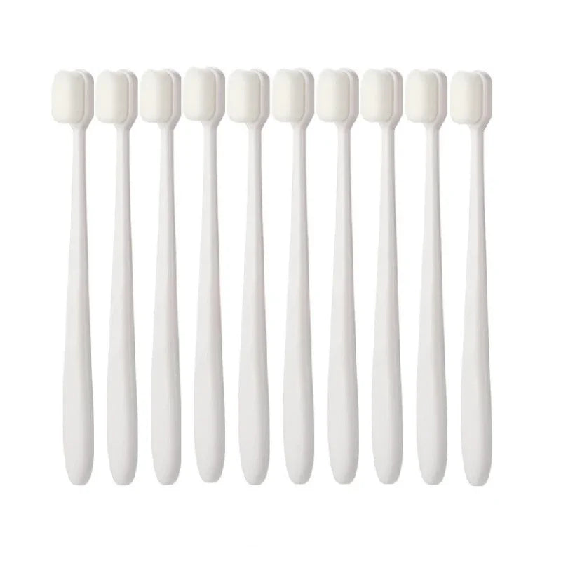 10pcs/set Toothbrush Million Nano Bristle Ultrafine Adult Tooth Brush Teeth Deep Cleaning Dental Oral Care Brush Portable Travel