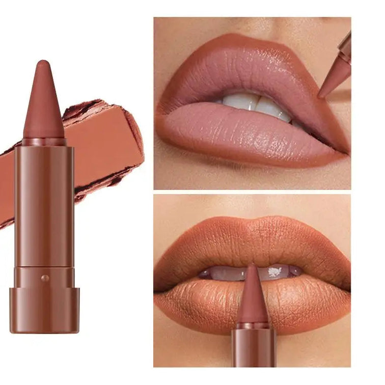Twist Up Lip Liner Lipstick Pen Multipurpose Powder Blusher Velvet Matte Waterproof Lip Contour Non Stick Cup Lip Rouge Makeup