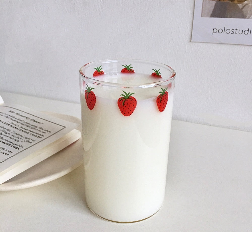 300ml Strawberry Cute Glass Cup