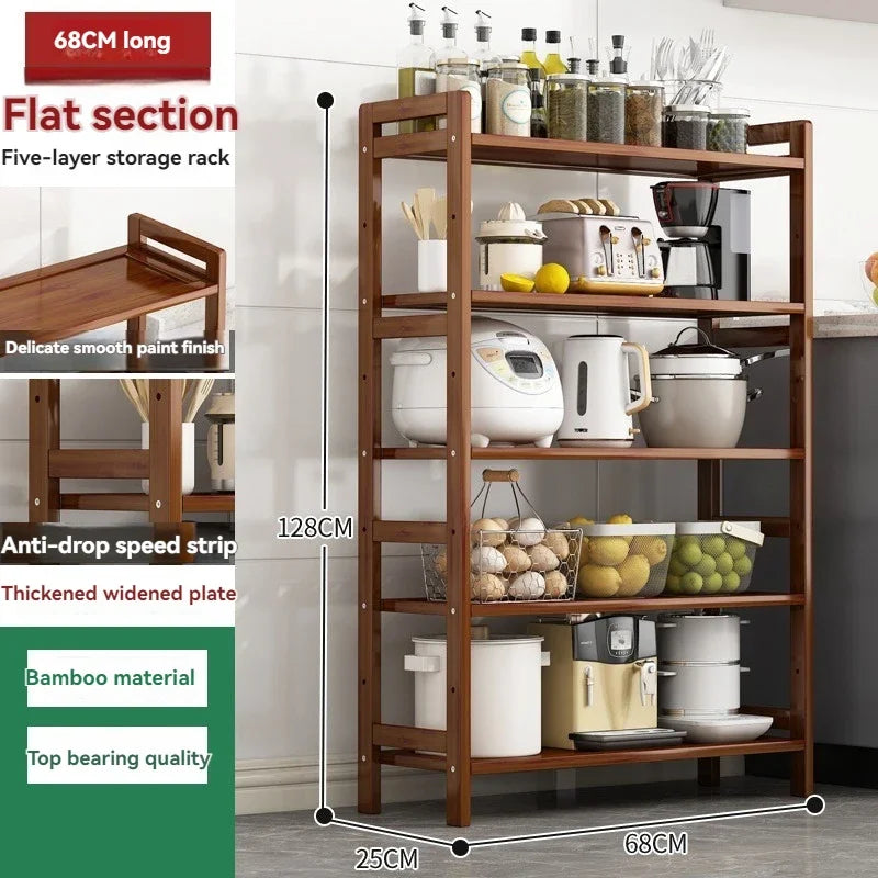 Kitchen shelf, floor standing multi-layer product collection, household pot seasoning shelf, fruit and vegetable bowl and dishs