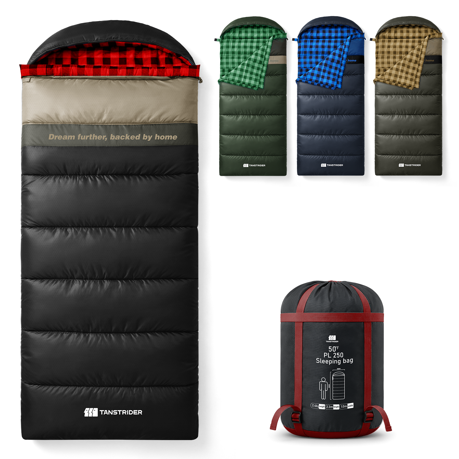Hooded single-person flannel Plain sleeping bag