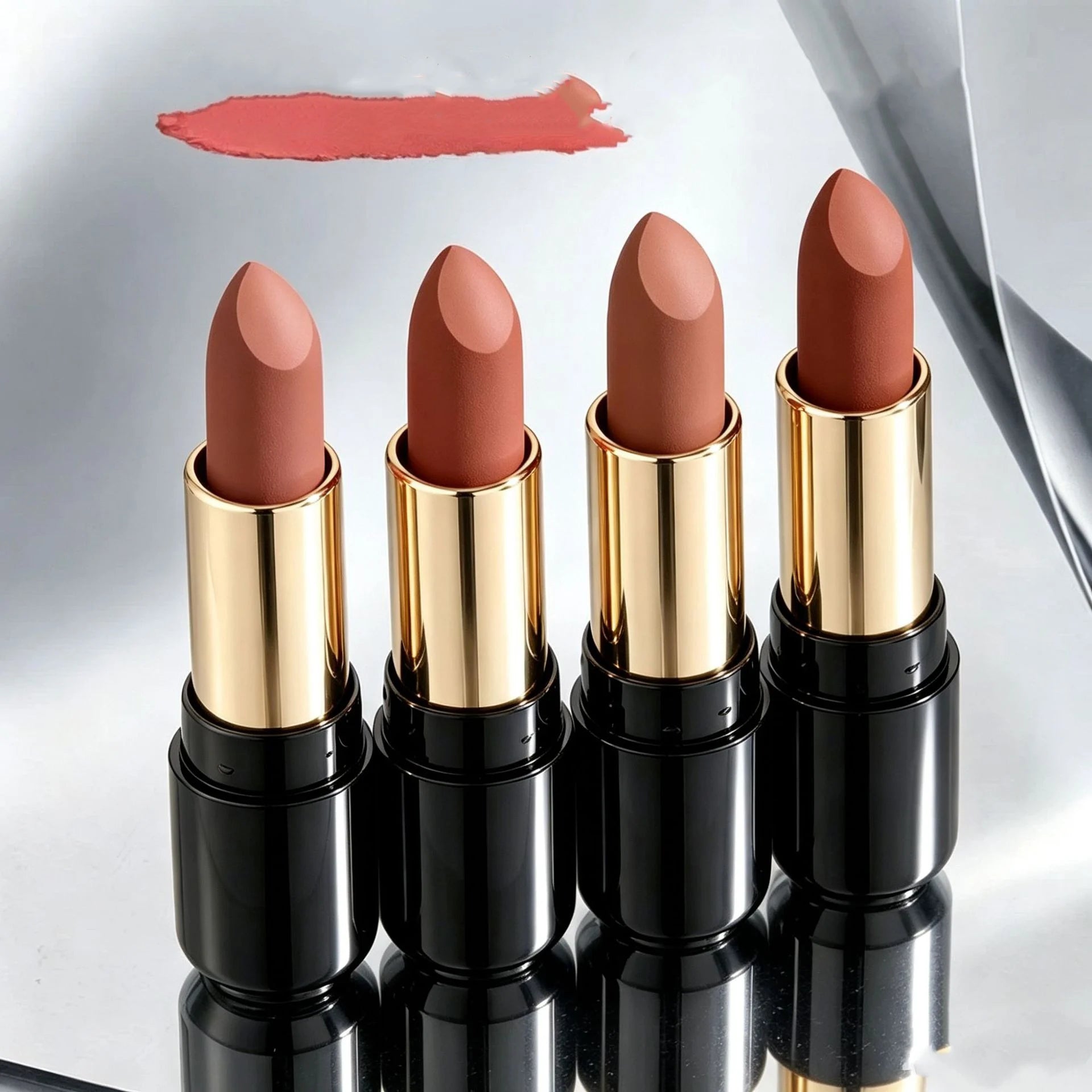 Cinnamon Nude Pink Brown Lipstick Matte Moisturizing, Long Lasting Non-Fading Nude Lip Color, Smooth Velvet Finish Daily Makeup