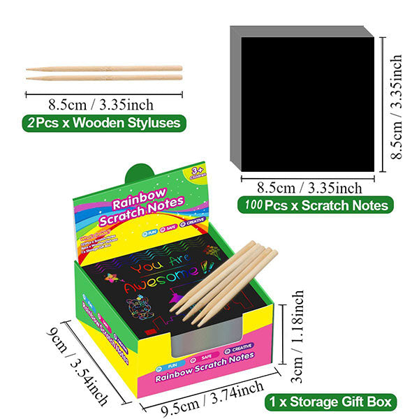 Rainbow Scratch Notes (50/100/150PCS)